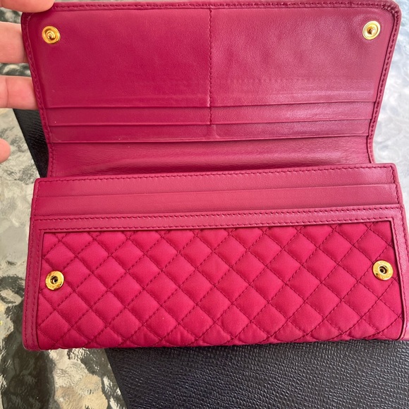 PRADA Tessuto Nylon Quilted Continental Flap Wallet Ibisco - Picture 7 of 16